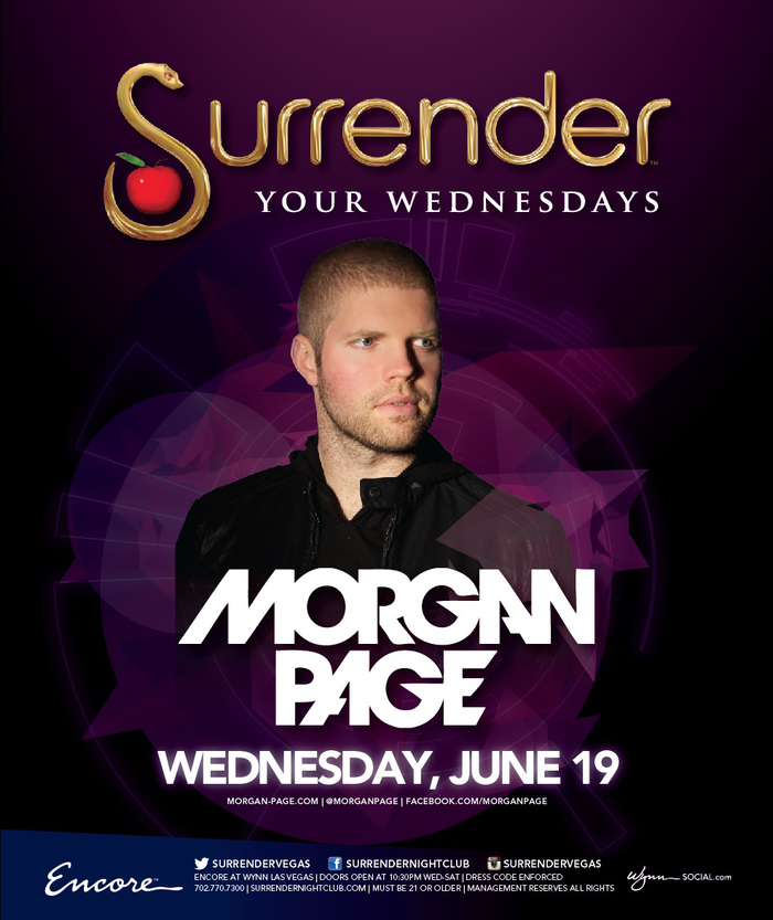 Morgan Page June 19 and Afrojack June 22 at Surrender Nightclub