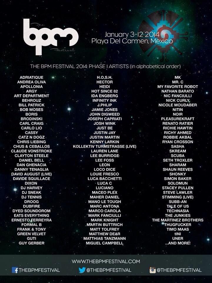 2014 BPM Festival Lineup Phase One | The Scene is Dead