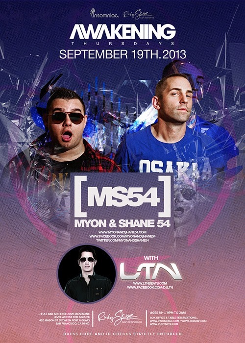 Myon and Shane 54 at Ruby Skye | The Scene is Dead